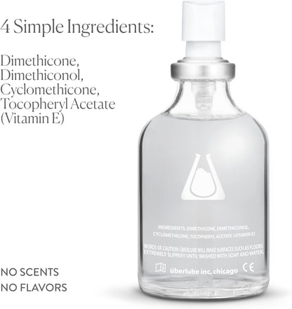 Uberlube Silicone Base Lube - Unscented Silicone Lubricant Personal Lubrication : Latex Safe Privacy Sex Lube Liquid for Couples Women & Men - Flavorless, Vaginal & Anal - 112ml