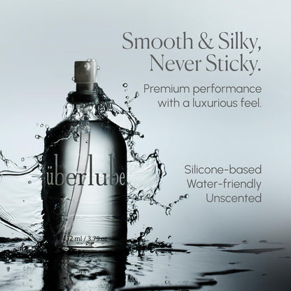 Uberlube Silicone Base Lube - Unscented Silicone Lubricant Personal Lubrication : Latex Safe Privacy Sex Lube Liquid for Couples Women & Men - Flavorless, Vaginal & Anal - 112ml